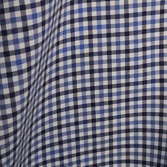 Tommy Hilfiger Blue White Check Short Sleeve Button Down - Picture 3 of 4